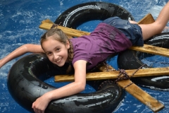 Raft making – Will you sink or swim? Challenge your ingenuity as you build rafts and race them across the pool.